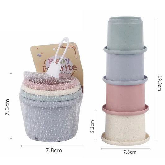 Stacking Cups Toy for Rabbits Multi-Colored Reusable Small Animals Puzzle Toys for Hiding Food Playing Bunny Accessories Pet