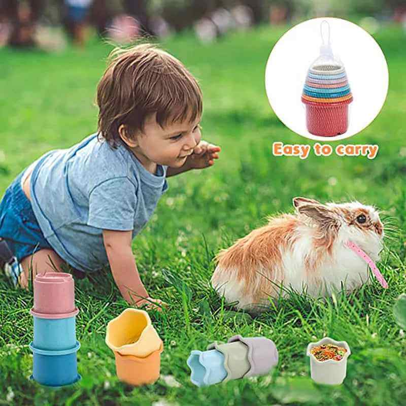 PawLuxe BunnyStack – Interactive Stacking Cups Toy for Rabbits & Small Pets