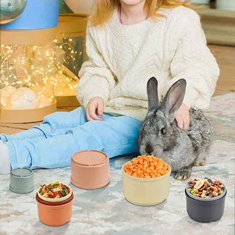 PawLuxe BunnyStack – Interactive Stacking Cups Toy for Rabbits & Small Pets
