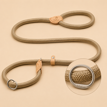 PawLuxe SlipFlex™ – Premium Braided Adjustable Slip Lead